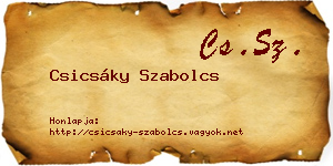 Csicsáky Szabolcs névjegykártya
