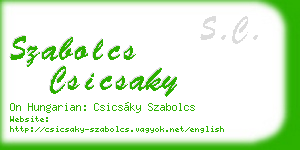 szabolcs csicsaky business card