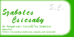 szabolcs csicsaky business card